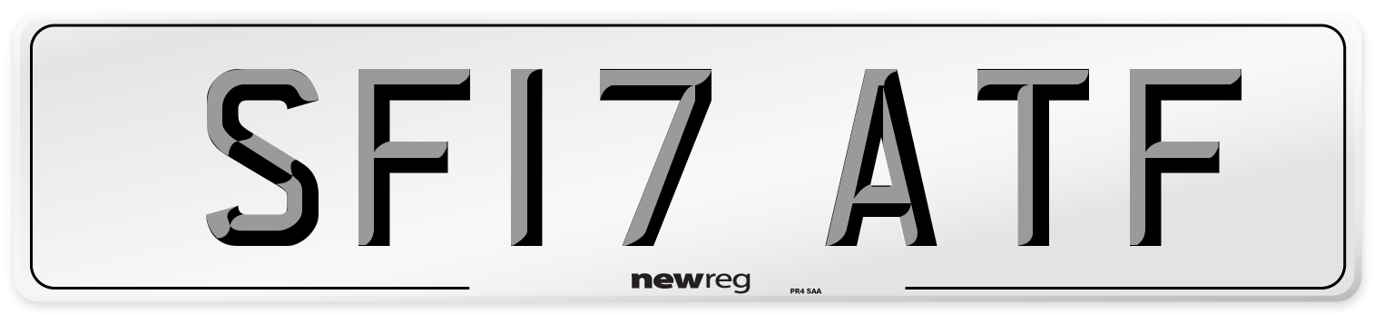SF17 ATF Number Plate from New Reg